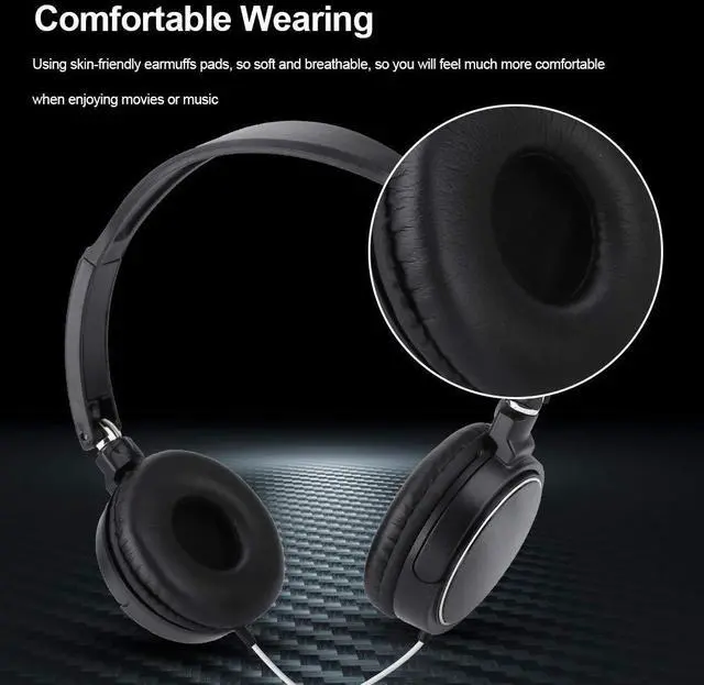 Alt view image 4 of 5 - Liyeehao 93dB Portable Wired Headset, Support FM Automatic Search, Foldable Noise Cancelling Headphone, for Sports for Travel