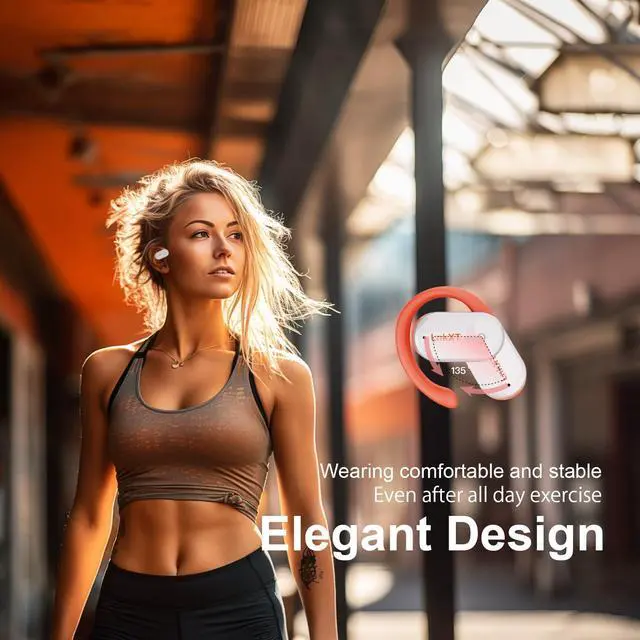 Alt view image 4 of 5 - LnkXT for Open Ear Headphones, True Wireless Earbuds, Bluetooth Headphones,16.2mm Speakers, Bluetooth 5.4 Headset with Mic for Meeting/Sports/Running/Cycling/Driving/Gaming/Gym/Travel (White)