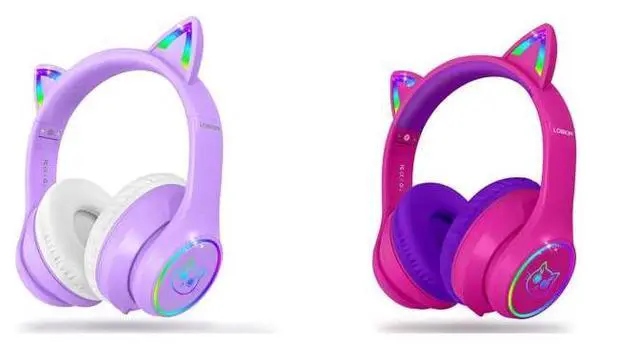Main image of LOBKIN Purple Cat Ears Headphones and hot-Pink Cat Ears Headphones