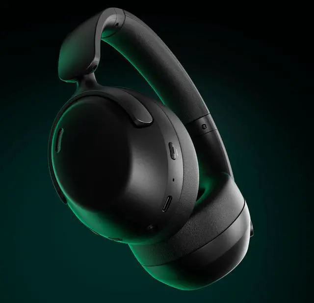 Alt view image 3 of 4 - LORELEI QC30 Hybrid Active Noise Cancenlling Headphones,Wireless Over Ear Bluetooth Headsets with Microphone, 60H Playtime Foldable Lightweight, Deep Bass, Memory Earmuffs (Space Black)