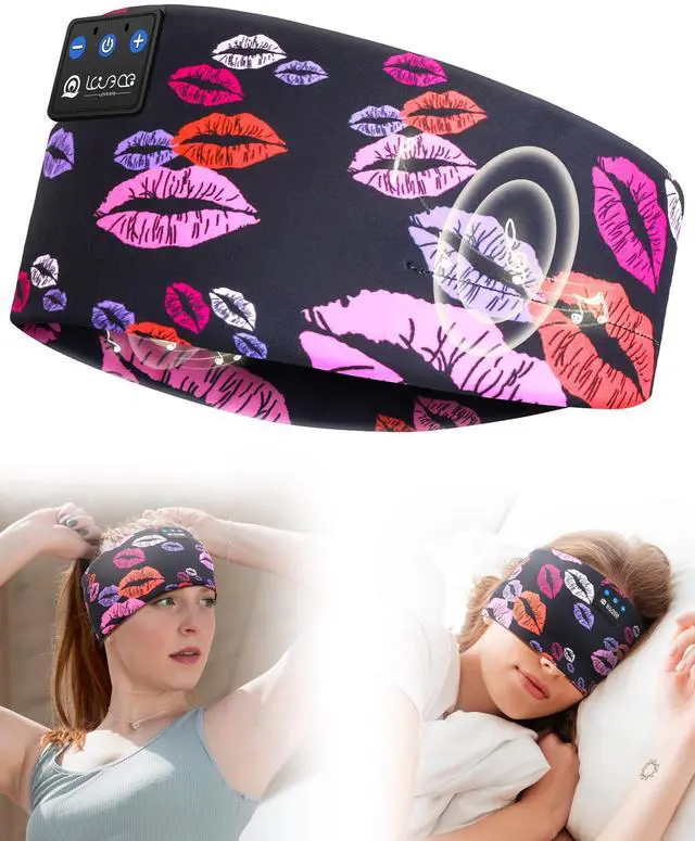 Alt view image 3 of 5 - LOVE EYE Sleep Headphones Wireless Headband Headphones Bluetooth 5.4 for Side Sleeper Bluetooth Headband Earphones for Sports for tech Gadgets Gifts