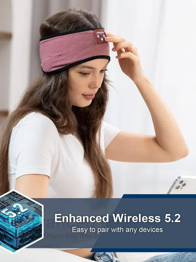 Alt view image 5 of 5 - Lullaband Sleep Headphones - Bluetooth Headband with Ultra-Long Play Time, Perfect for Sleeping - Ideal Gifts for Men and Women on Valentine's Day, Birthdays or Mother's Day