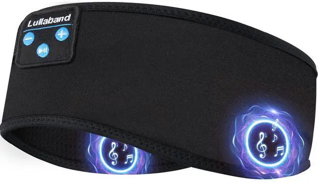 Main image of Sleep Headband Headphones Wide Non-Slip Stretchy Moisture Wicking Sweatbands for Men & Women Perfect for Sleep Running, Fitness, Yoga, Cycling