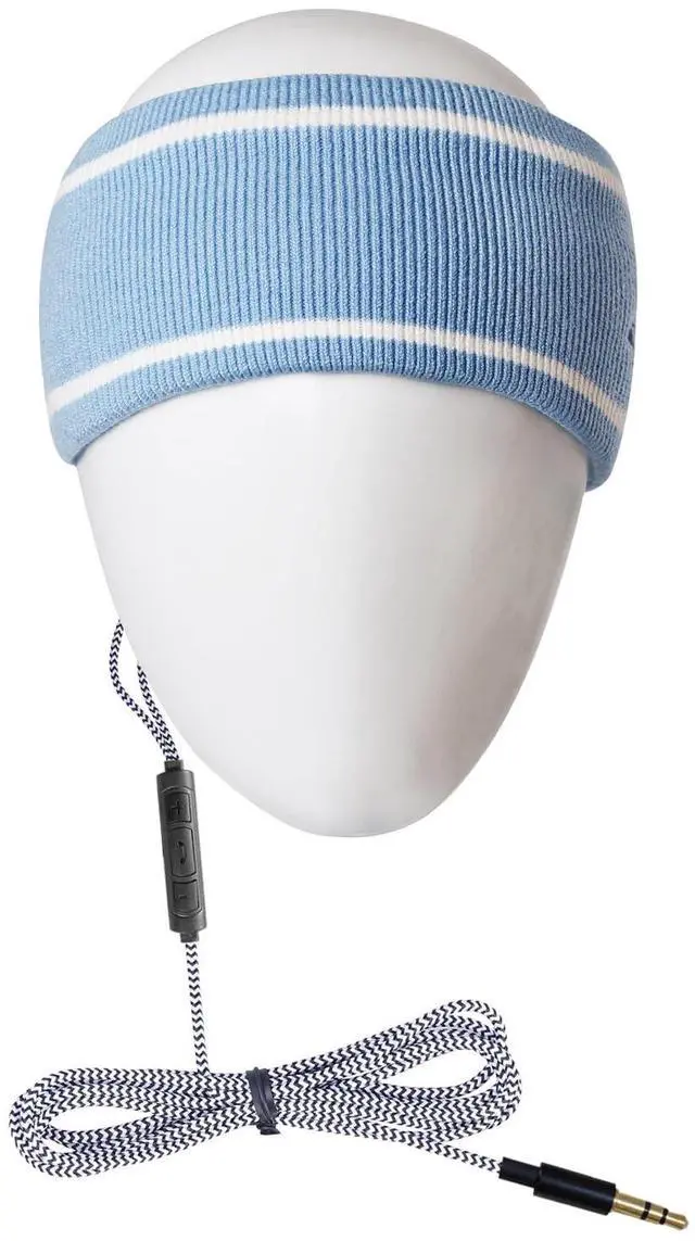 Main image of MMUSS Sleep Sport Headphones with Knit Wool Headband with Ultra Thin Stereo Speakers Control Button .Perfect for Sleeping,Running,Air Travel,Meditation and Relaxation (Blue)