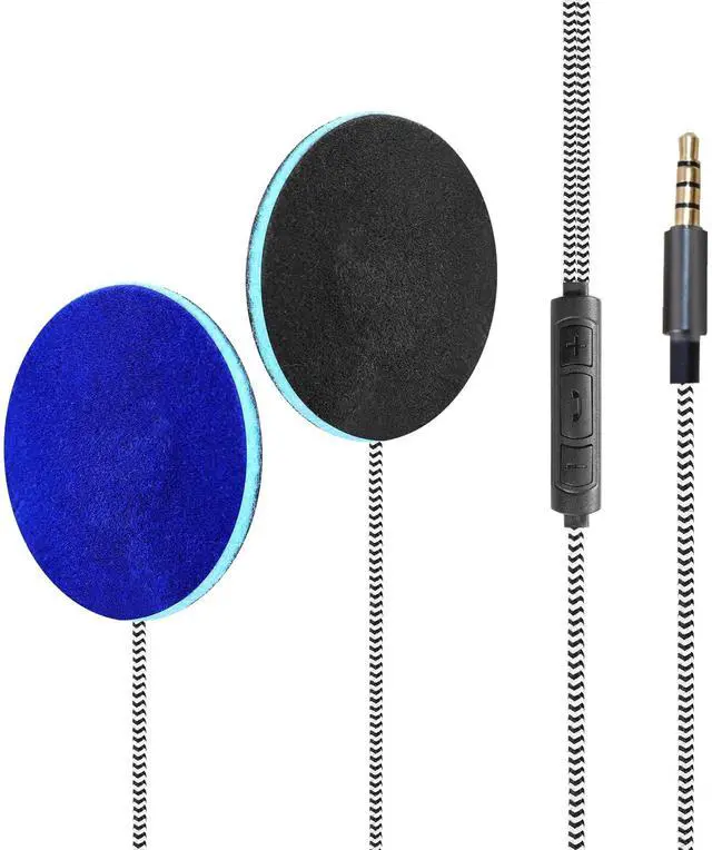 Alt view image 3 of 5 - MMUSS Sleep Sport Headphones with Knit Wool Headband with Ultra Thin Stereo Speakers Control Button .Perfect for Sleeping,Running,Air Travel,Meditation and Relaxation (Blue)