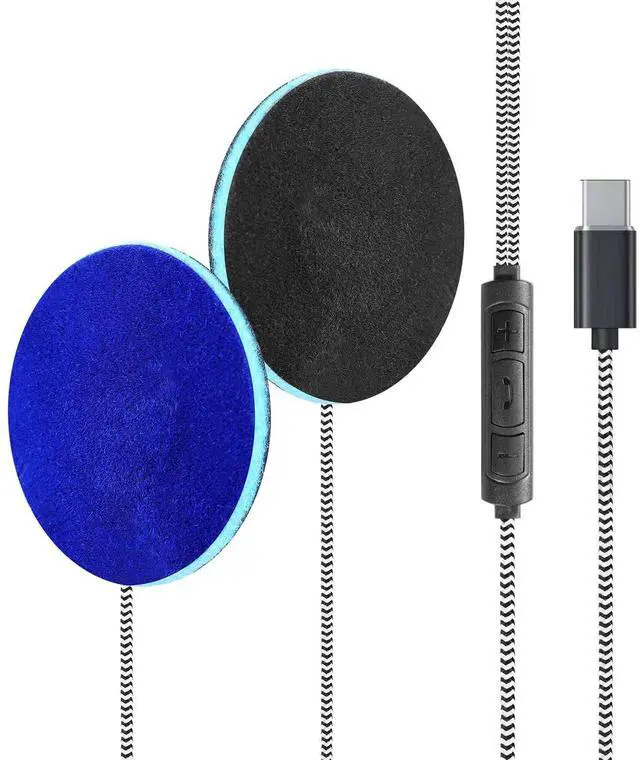 Alt view image 4 of 5 - MMUSS Sleep headphones Eye Mask for Sleeping with Ultra-Thin HD Stereo Speakers & Travel Bag Perfect for Insomnia, Side Sleepers, Nap, Snoring, Air Travel, Meditation & Relaxation (Grey Button Type-C)