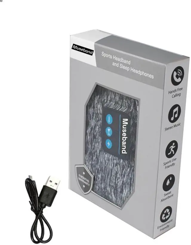 Alt view image 2 of 4 - Museband Sleep Headphones: Bluetooth 5.2, Noise-Canceling, Ideal for Sleep, ASMR, Yoga, Workouts, Travel, Long Battery Life, Compatible with Sleep Apps, Grey