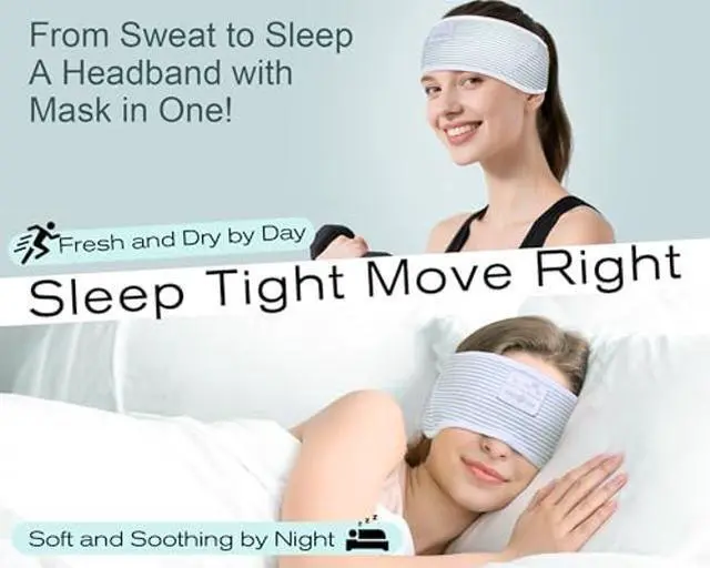 Alt view image 4 of 5 - MUSICOZY Sleep Headphones Bluetooth Headband Wireless Music Headband Headphones, Earbuds for Side Sleepers Women Men Workout Running Travel Yoga Cool Gadgets Unique Gift 2 Pcs
