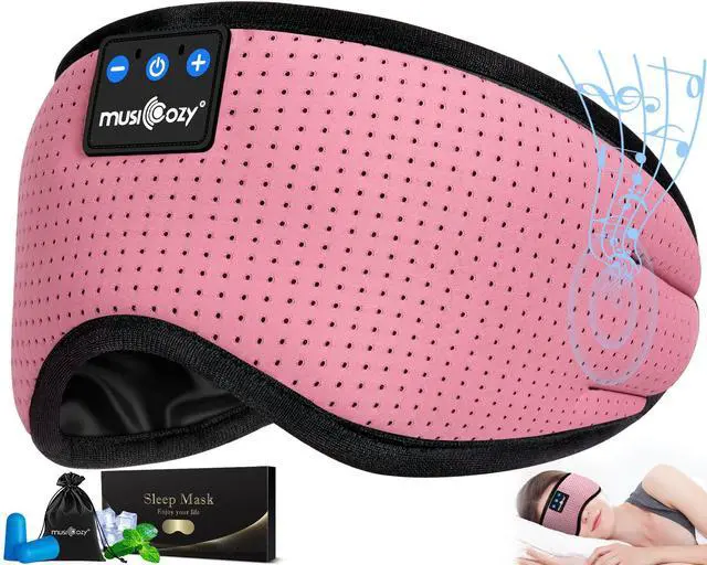 Alt view image 2 of 5 - MUSICOZY Sleep Headphones Bluetooth 5.4 Headband Breathable Sleeping Headphones Sleep Mask, Wireless Eye Mask Sleep Earbuds for Side Sleepers Men Women Office Air Travel Cool Tech Gadgets Gifts 2 Pcs