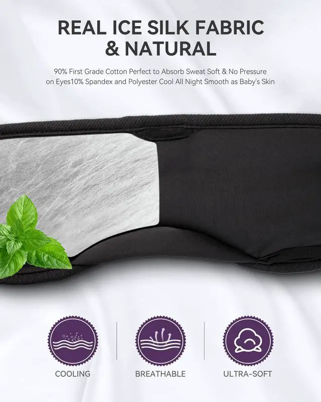 Alt view image 5 of 5 - MUSICOZY Sleep Headphones Breathable Bluetooth 5.4 Headband 3D Sleeping Headphones, Wireless Eye Mask Sleep Earbuds for Side Sleeper Women Office Air Travel Cool Tech Gadgets Unique Gifts of 2 Packs