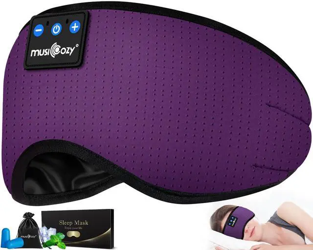 Alt view image 3 of 5 - MUSICOZY Sleep Headphones Breathable Bluetooth 5.4 Headband 3D Sleeping Headphones, Wireless Eye Mask Sleep Earbuds for Side Sleeper Women Office Air Travel Cool Tech Gadgets Unique Gifts of 2 Packs