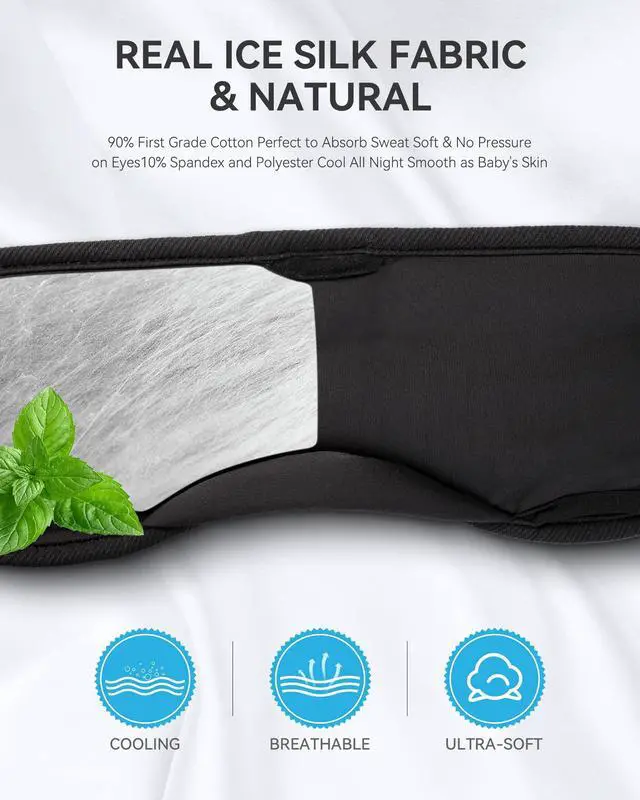 Alt view image 5 of 5 - MUSICOZY Sleep Headphones Breathable Bluetooth 5.4 Headband 3D Sleeping Headphones, Wireless Eye Mask Sleep Earbuds for Side Sleeper Women Office Air Travel Cool Tech Gadgets Unique Gifts of 2 Packs