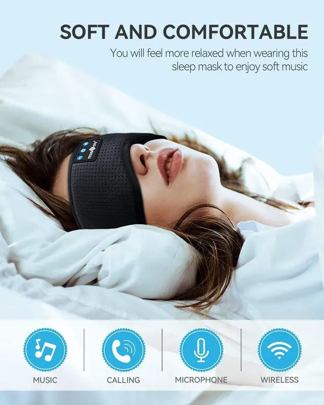 Alt view image 4 of 5 - MUSICOZY Sleep Headphones Breathable Bluetooth, Bluetooth Ear Muffs for Winter Side Sleepers Workout Running Travel Yoga Office Cool Gadgets Tech Unique Gifts, 2 Pack