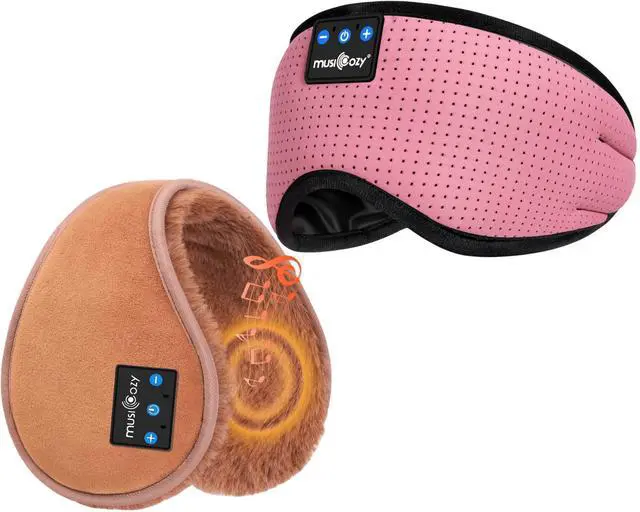 Main image of MUSICOZY Sleep Headphones Bluetooth Headband Breathable Headphones, Bluetooth Ear Muffs for Winter Side Sleepers Workout Running Travel Yoga Office Cool Gadgets Tech Unique Gifts, 2 Pack