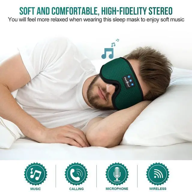Alt view image 4 of 5 - MUSICOZY Sleep Headphones Breathable 3D Sleeping Headphones, Bluetooth Ear Muffs for Winter Side Sleepers Workout Running Travel Yoga Office Cool Gadgets Tech Unique Gifts, 2 Pack