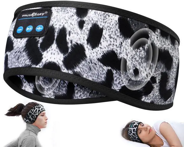 Alt view image 3 of 5 - MUSICOZY Sleep Headphones Bluetooth Sports Headband, Wireless Music Sleeping Headphones Sleep Eye Mask Earbuds IPX6 Waterproof for Side Sleepers Workout Running Travel Yoga Office, Pack of 2