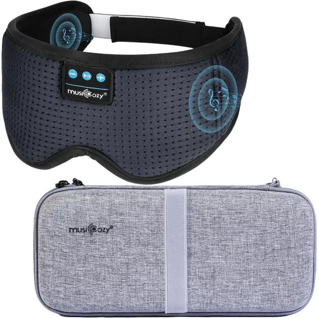 Main image of MUSICOZY White Noise Bluetooth Sleep Mask with Hard Storage Case Bundle, 3D Wireless Headphones & 8 Soothing Sounds for Travel, Yoga, and Relaxation