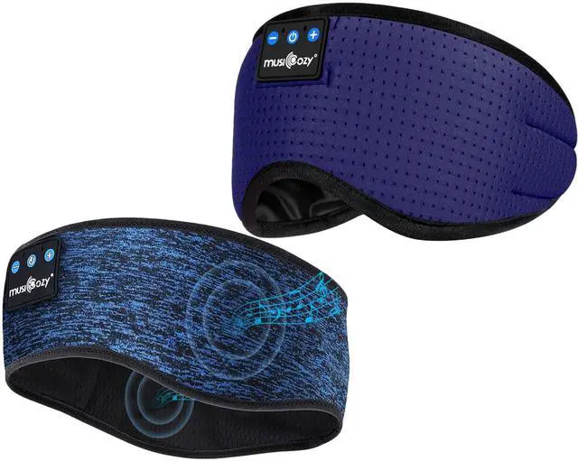 Main image of MUSICOZY Sleep Headphones Bluetooth Sports Headband, Wireless Music Sleeping Headphones Sleep Eye Mask Earbuds for Side Sleepers Workout Running Travel Yoga Office, Pack of 2