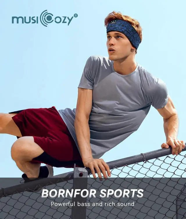 Alt view image 5 of 5 - MUSICOZY Sleep Headphones Bluetooth Sports Headband, Wireless Music Sleeping Headphones Sleep Eye Mask Earbuds for Side Sleepers Workout Running Travel Yoga Office, Pack of 2