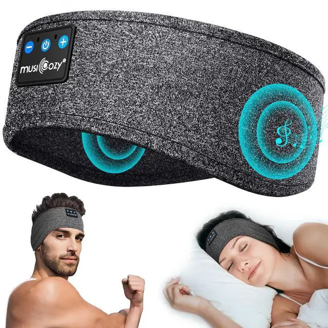 Alt view image 2 of 5 - MUSICOZY Bluetooth Headband Sports Sleep Headphones, Bluetooth Ear Muffs for Winter Side Sleepers Workout Running Insomnia Travel Yoga Office Cool Gadgets Tech Unique Gifts, 2 Pack