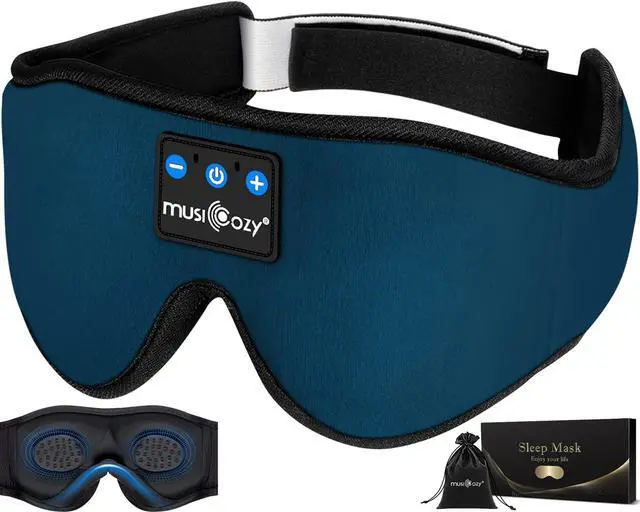 Alt view image 2 of 5 - MUSICOZY 3D Sleep Headphones Bluetooth Sleeping Eye Mask & Bluetooth Module Kit with Speakers and Charging Cable