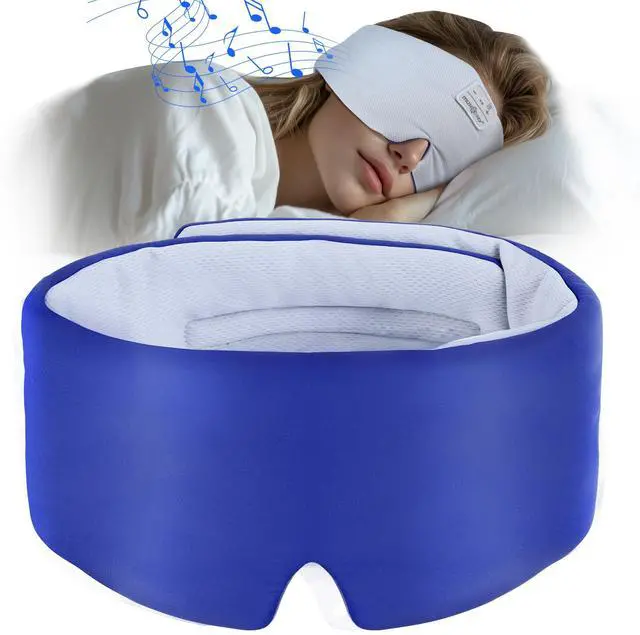 Alt view image 3 of 5 - MUSICOZY Ice Silk Sleep Mask Headphones, Sleep Headphones,Bluetooth 5.4 Sleep Mask Headband Headphones Sleeping Eye Mask,Earbuds Earphones with HD Headphones Stereo Speakers for Men Women