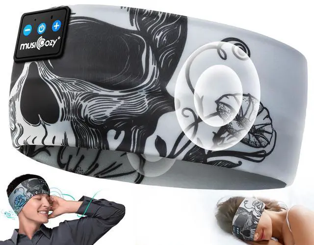 Alt view image 3 of 5 - MUSICOZY Sleep Headphones Bluetooth Sleep Mask with Headphones Eye Mask Wireless Bluetooth 5.4 with Adjustable Headband
