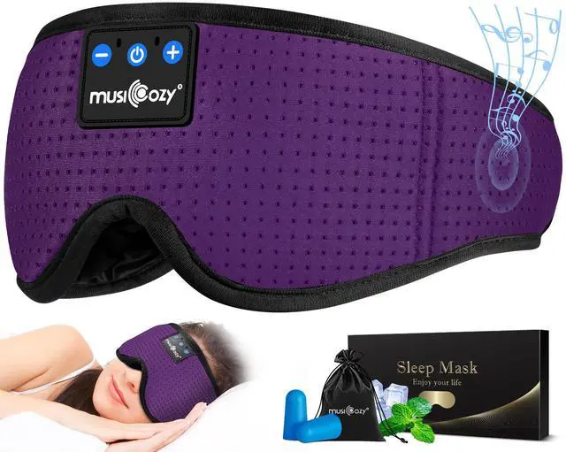 Alt view image 3 of 5 - MUSICOZY Sleep Headphones Bluetooth Sleep Mask with Headphones Eye Mask Wireless Bluetooth 5.4 with Adjustable Headband