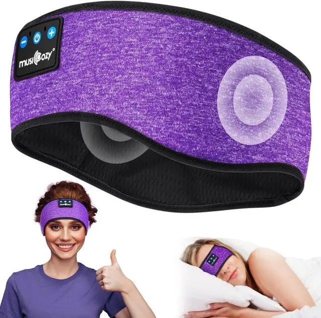 Alt view image 3 of 5 - MUSICOZY Sleep Headphones Bluetooth Sleep Mask with Headphones Eye Mask Wireless Bluetooth 5.4 with Adjustable Headband