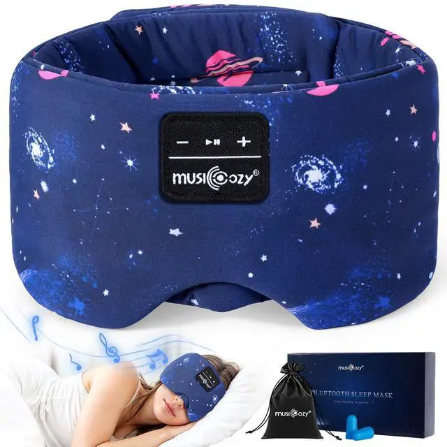 Alt view image 2 of 5 - MUSICOZY Sleep Headphones Bluetooth Sleep Mask with Headphones Eye Mask Wireless Bluetooth 5.4 with Adjustable Headband