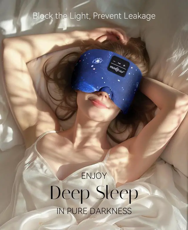 Alt view image 4 of 5 - MUSICOZY Sleep Headphones Bluetooth Sleep Mask with Headphones Eye Mask Wireless Bluetooth 5.4 with Adjustable Headband