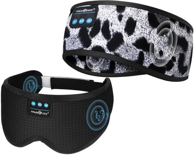 Main image of MUSICOZY Sleep Headphones Bluetooth Headband, Wireless Sleeping Headphones Mask Earbuds Built-in HD Speakers for Side Sleepers Women Men Running Travel Yoga Cool Gadgets Unique Gifts, 2 Packs