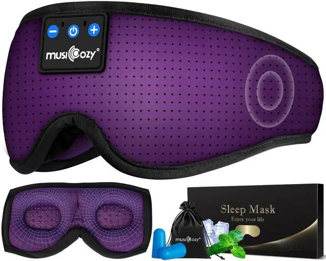 Alt view image 2 of 5 - MUSICOZY Sleep Headphones Bluetooth Headband, Wireless Sleeping Headphones Mask Earbuds Built-in HD Speakers for Side Sleepers Women Men Running Insomnia Travel Yoga Cool Gadgets Unique Gifts, 2 Packs