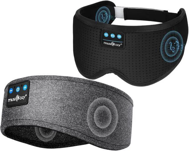 Main image of MUSICOZY Sleep Headphones Bluetooth Headband, Sleep Mask With Bluetooth Headphones, Sleeping Headphones Sleep Earbuds with Ultra-Thin HD Stereo Speakers Perfect for Travel Workout, 2 Packs