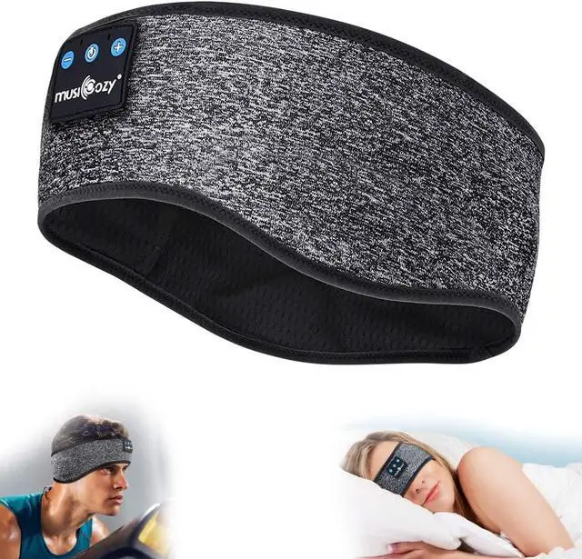 Alt view image 3 of 5 - MUSICOZY Sleep Headphones Bluetooth Headband Sleeping Headphones Sleep Mask, Wireless Sleep Mask Earbuds for Side Sleepers Men Women Office Nap Air Travel Cool Tech Gadgets Unique Gifts of 2 Packs