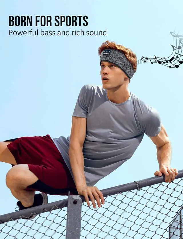 Alt view image 5 of 5 - MUSICOZY Sleep Headphones Bluetooth Headband Sleeping Headphones Sleep Mask, Wireless Sleep Mask Earbuds for Side Sleepers Men Women Office Nap Air Travel Cool Tech Gadgets Unique Gifts of 2 Packs