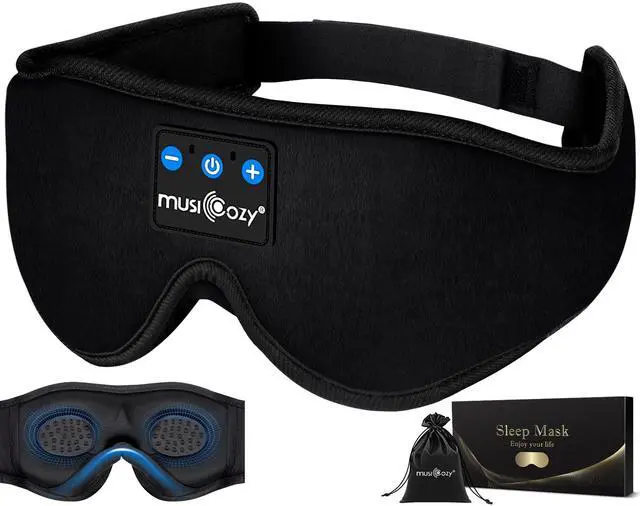 Alt view image 3 of 5 - MUSICOZY Sleep Headphones Bluetooth Sports Headband, Wireless Music Sleeping Headphones Sleep Eye Mask Earbuds for Side Sleepers Workout Running Travel Yoga Office, Pack of 2