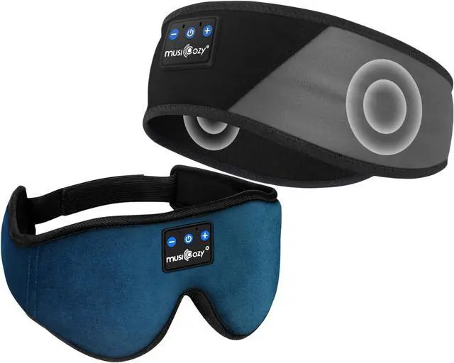 Main image of MUSICOZY Bluetooth 5.4 Sleep Headphones Headband, Wireless Music Earphones Sleeping Eye Mask, Cool Tech Gadgets for Women, Mom, Sports, Workout, Running, Unique Gifts, Pack of 2