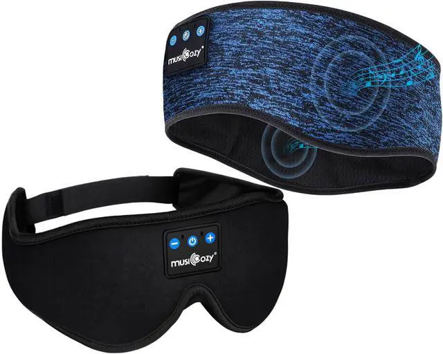 Main image of MUSICOZY Sleep Headphones Bluetooth Wireless Sports Headband, Sleeping Eye Mask Earbud for Side Sleepers Air Travel Meditation, Pack of 2