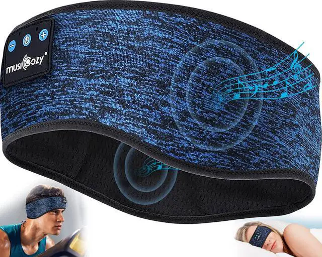 Alt view image 2 of 5 - MUSICOZY Sleep Headphones Bluetooth Wireless Sports Headband, Sleeping Eye Mask Earbud for Side Sleepers Air Travel Meditation, Pack of 2