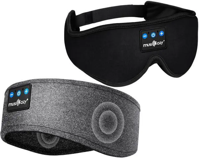 Main image of MUSICOZY Sleep Headphones Bluetooth Headband, Sleep Mask With Bluetooth Headphones, Sleeping Headphones Sleep Earbuds with Ultra-Thin HD Stereo Speakers Perfect for Travel Workout, 2 Packs