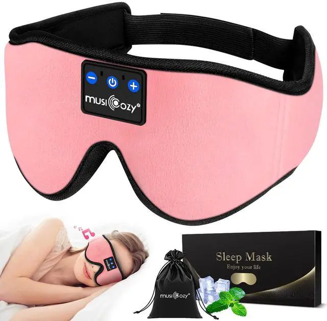 Alt view image 2 of 5 - MUSICOZY Sleep Headphones Bluetooth Headband Sleeping Eye Mask & Bluetooth Module Kit with Speakers and Charging Cable