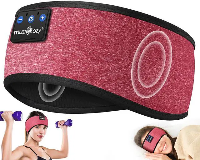 Alt view image 3 of 5 - MUSICOZY Sleep Headphones Bluetooth Headband Wireless Music Headband Headphones, Earbuds for Side Sleepers Women Men Workout Running Travel Yoga Cool Gadgets Unique Gift, 2 Packs