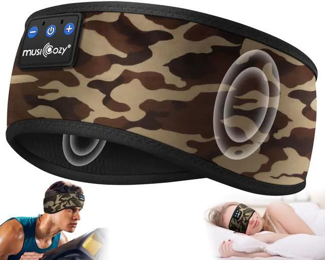 Alt view image 2 of 5 - MUSICOZY Sleep Headphones Bluetooth Headband Wireless Music Headband Headphones, Earbuds for Side Sleepers Women Men Workout Running Travel Yoga Cool Gadgets Unique Gift, 2 Packs