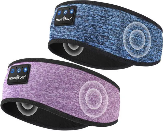 Main image of MUSICOZY Sleep Headphones Bluetooth Headband, Wireless Music Sleeping Headphones Sleep Mask Earbuds with Mic for Side Sleepers Workout Running Travel Yoga, Pack of 2