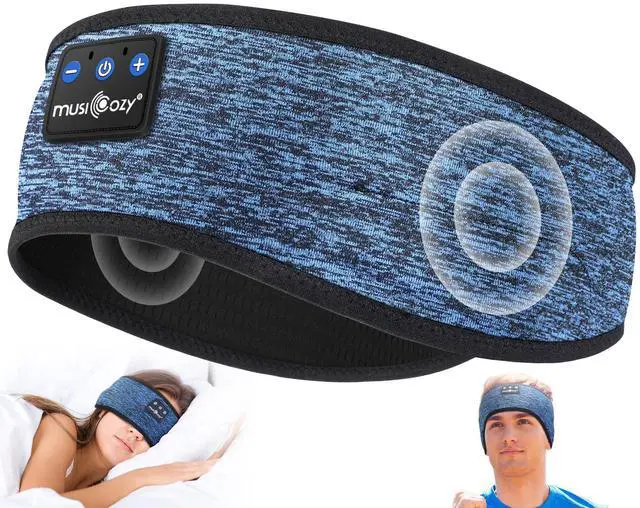 Alt view image 2 of 5 - MUSICOZY Sleep Headphones Bluetooth Headband, Wireless Music Sleeping Headphones Sleep Mask Earbuds with Mic for Side Sleepers Workout Running Travel Yoga, Pack of 2