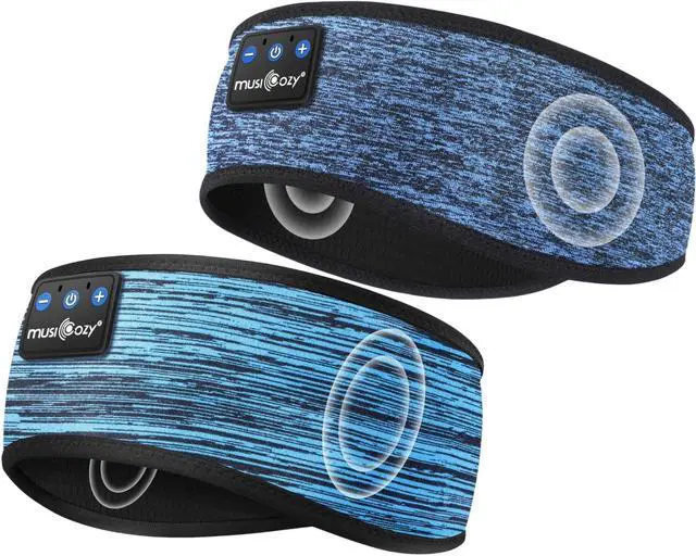 Main image of MUSICOZY Sleep Headphones Bluetooth Headband, Sleep Mask with Bluetooth Sleep Headphones, Sleeping Headphones Sleep Earbuds with Ultra-Thin HD Stereo Speakers Perfect for Travel Workout, 2 Packs