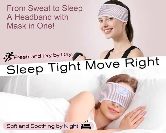 Alt view image 4 of 5 - MUSICOZY Sleep Headphones Bluetooth Headband Wireless Music Headband Headphones, Earbuds for Side Sleepers Women Men Workout Running Travel Yoga Cool Gadgets Unique Gift 2 Pcs
