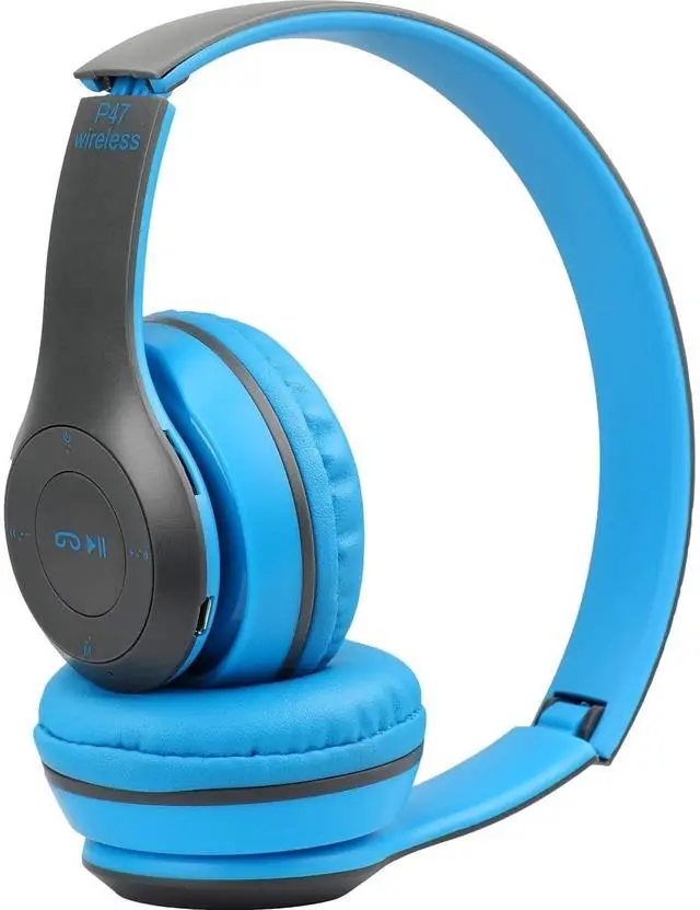 Main image of Bluetooth Wireless P47 5.0+EDR Headphones Foldable and Extendable Rechargeable Support Mobile Phone/Ipod/MP3/MP4/CD/PC FM Player (Blue)