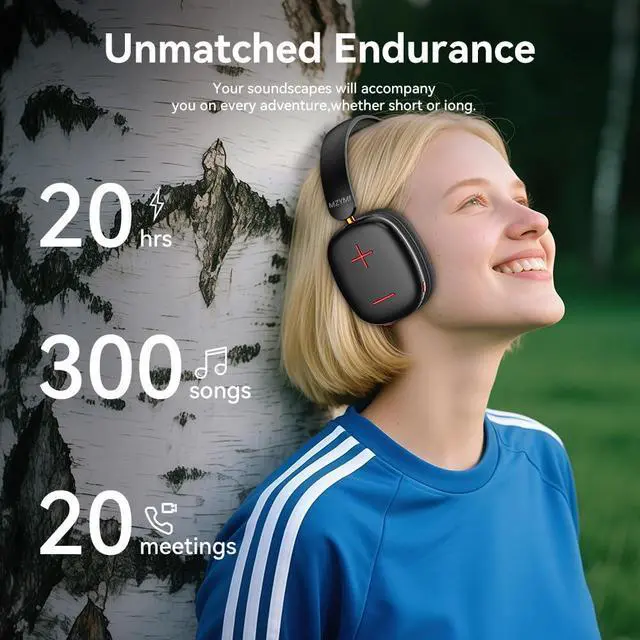 Alt view image 2 of 5 - Bluetooth Headphones Over Ear, 5.3 Wireless Bluetooth Headphones,20H Playtime,Microphone,Foldable Lightweight Headset,HiFi Stereo Sound,90% Rotation Stretchable for Phone/PC/Travel(Black)
